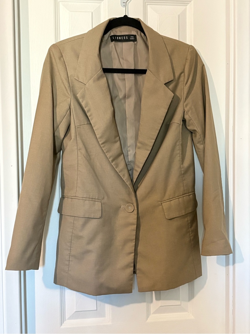 Lioness Welcome to the Jungle Beige Oversized Blazer XXS